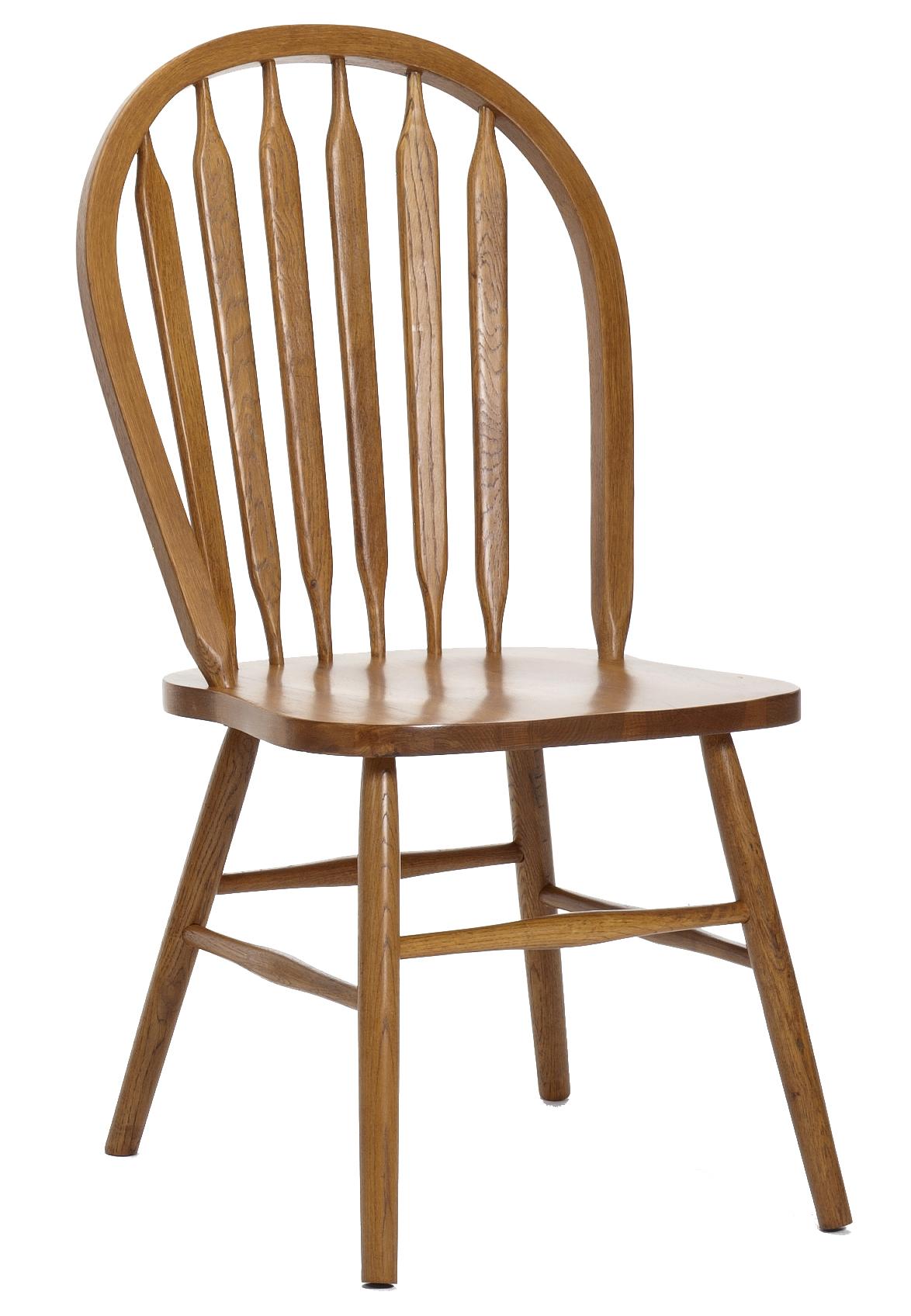 Classic Oak Plain Arrow Back Dining Side Chair Sadler's Home